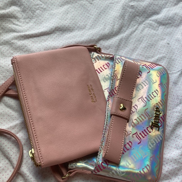 Juicy couture peek a bow Crossbody pink holo logo NEW - Picture 4 of 16